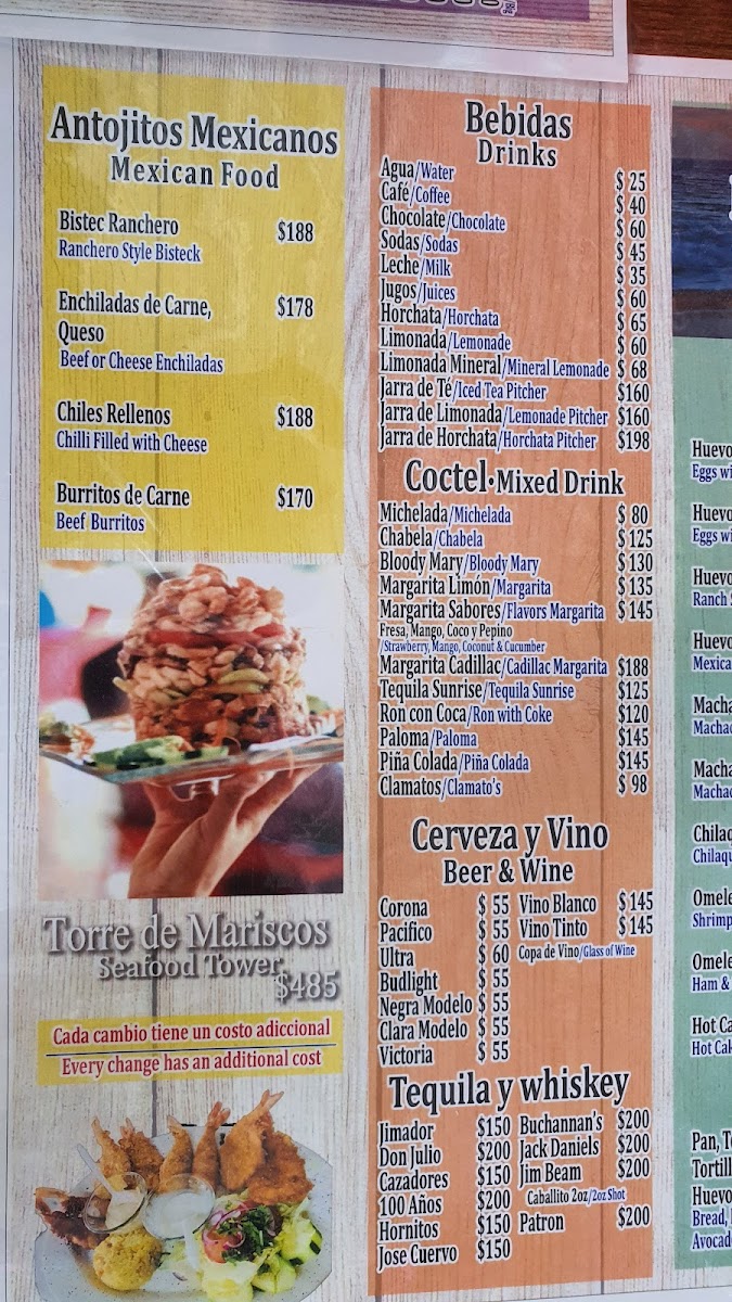 Mariscos La Morena Menu - Image 1